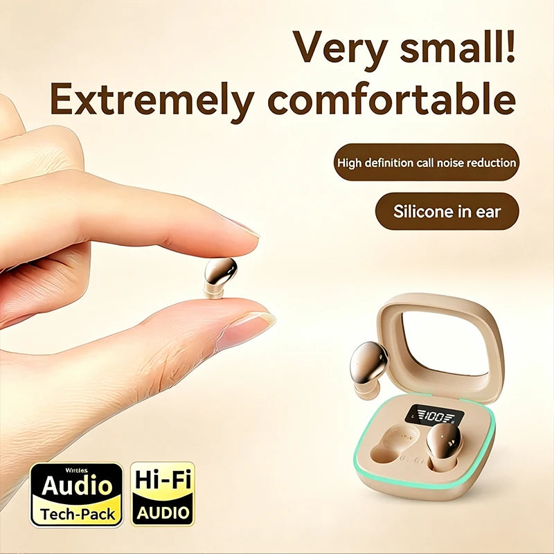 B51-Invisible Mini Headphones, Wireless Bluetooth Compatible, Long Battery Life, Microscopic Compact Hidden Ear Tips by Tech-Home Store