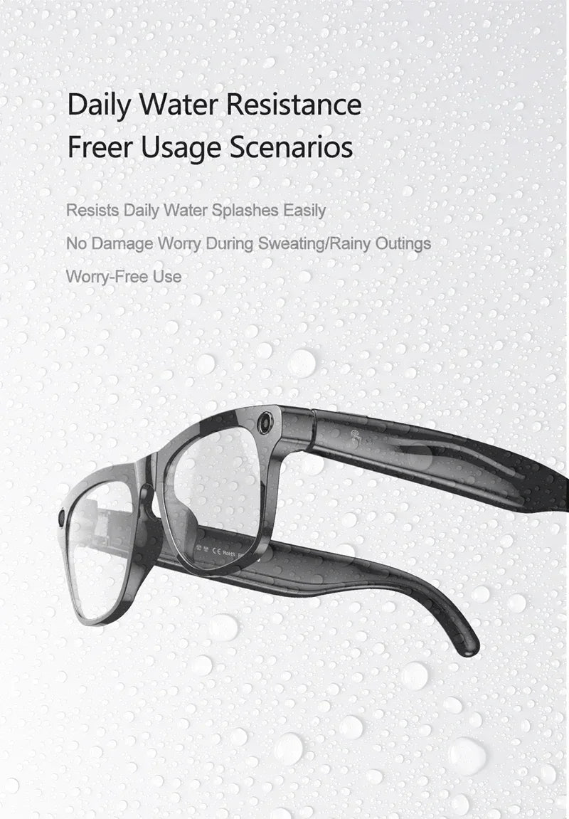 NovaTech VisionGlass 4K AI Smart Glasses - 800W Pixel Camera and Real Time Translation in 75 Languages by Tech-Home Store