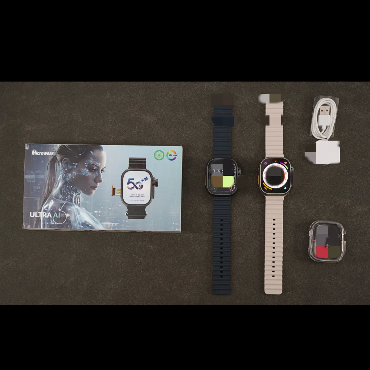Microwear Ai3 Ultra Smartwatch 5G - 180 Degree Rotating Camera, 2.2 Inch AMOLED HD Display, GPS WiFi by Tech-Home Store