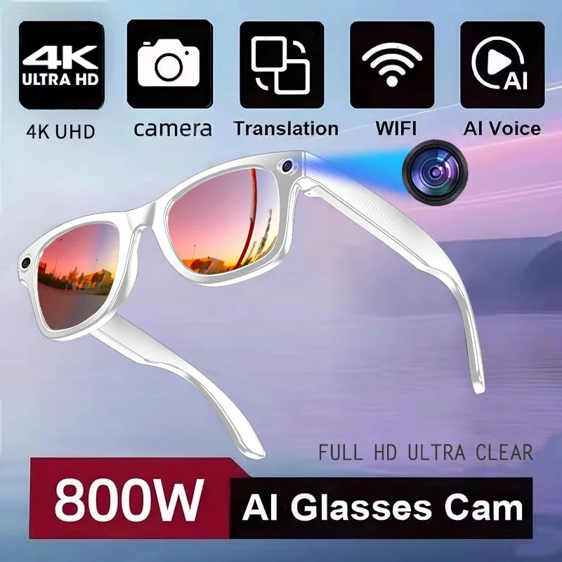 New 800W Camera AI Glasses Men Color-Changing Smart Translation Glasses Photo Video Recording Waterproof Call Smart Sunglasses by Tech-Home Store
