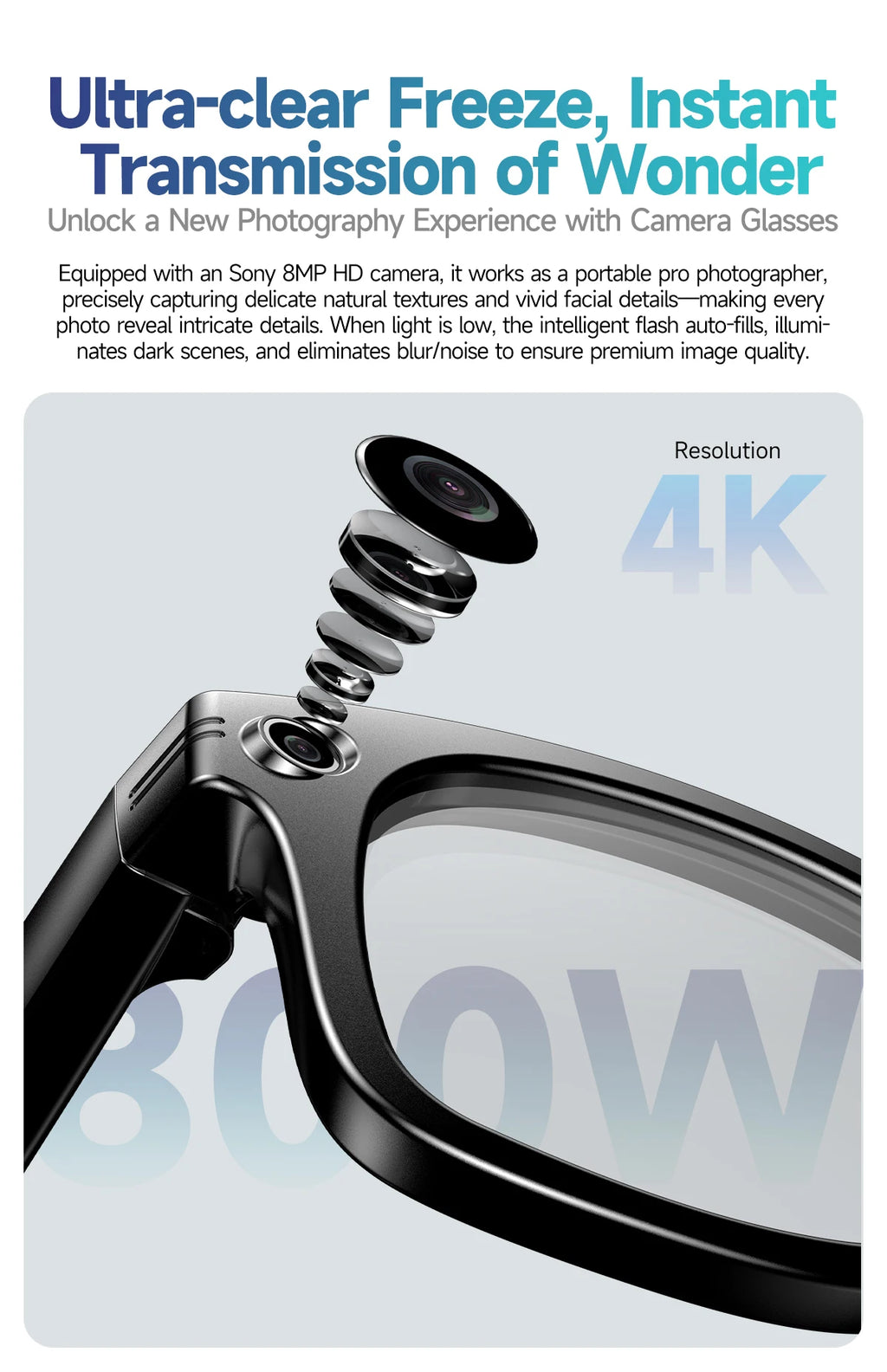 New 800W Camera AI Glasses Men Color-Changing Smart Translation Glasses Photo Video Recording Waterproof Call Smart Sunglasses by Tech-Home Store