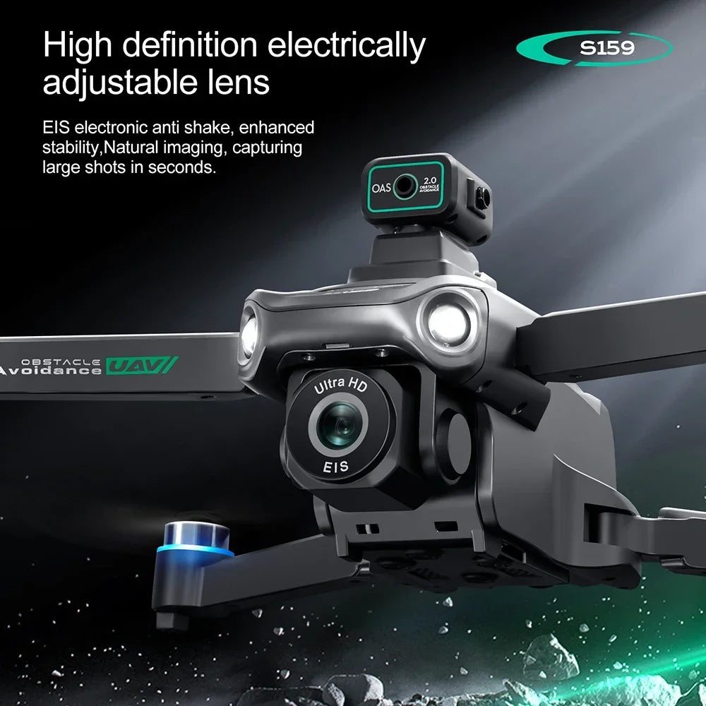 S159 GPS Drone 8K HD Dual Camera Professional 360° Obstacle Avoidance Brushless Foldable Quadcopter with Screen 5G WiFi Dron Toy by Tech-Home Store