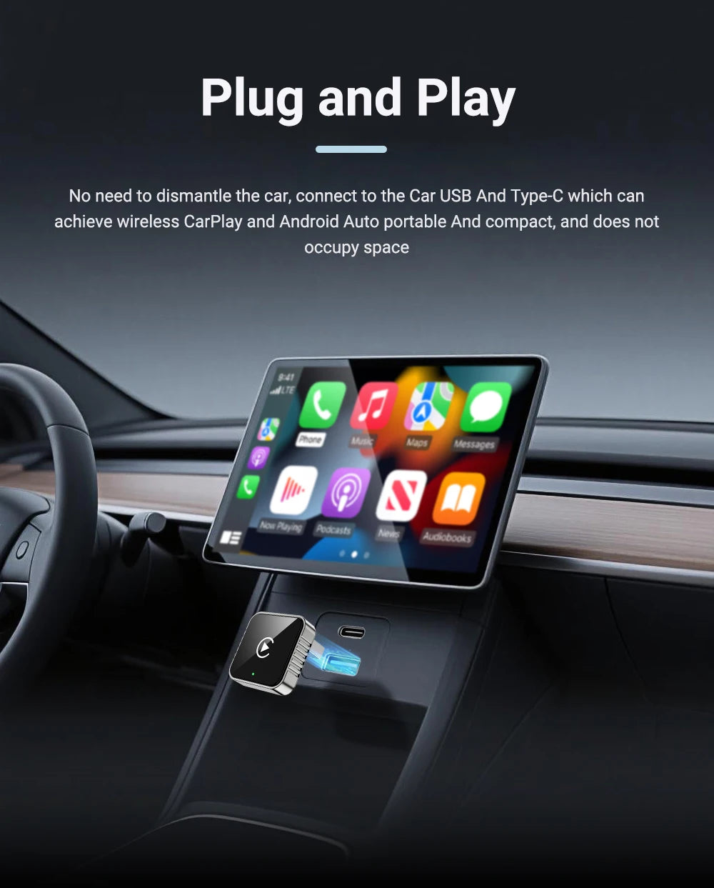 New Super Mini Carplay AI Box Wired to Wireless CarPlay/Android Auto 2in1 Box 5GHz WiFi5 for 99% Original Wired CarPlay/Auto Car by Tech-Home Store