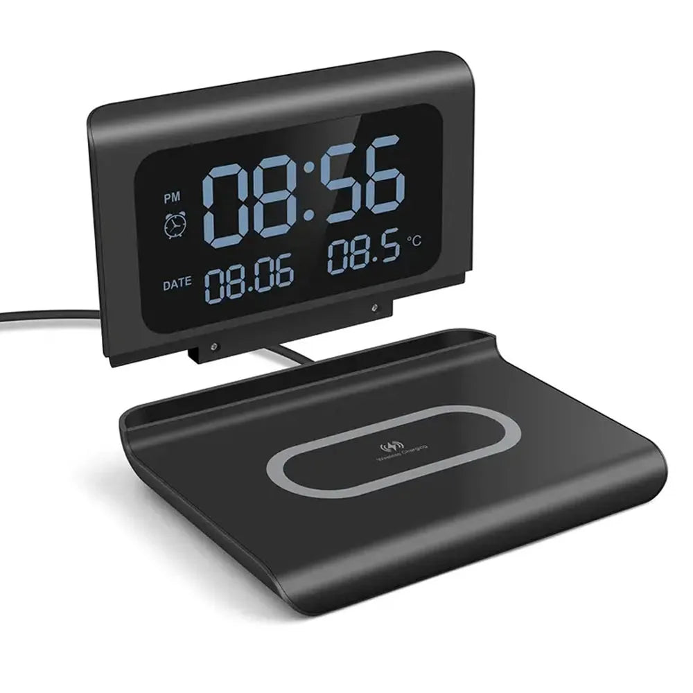 30W Wireless Charger Stand with Alarm Clock & Thermometer | Compatible with iPhone 17-11/X, SamsungS25 , Xiaomi & All Qi Phone by Tech-Home Store