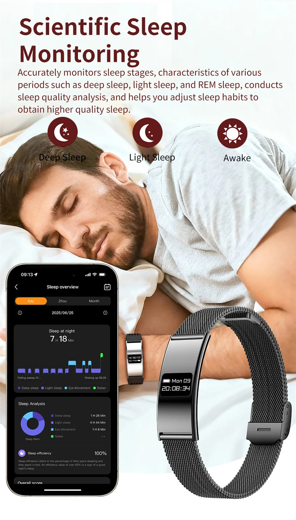 Men Women Smart Bracelet Heart Rate Sleep Monitor Health Smart Band Waterproof Sports Fitness Tracker Smartwatch For Android iOS by Tech-Home Store
