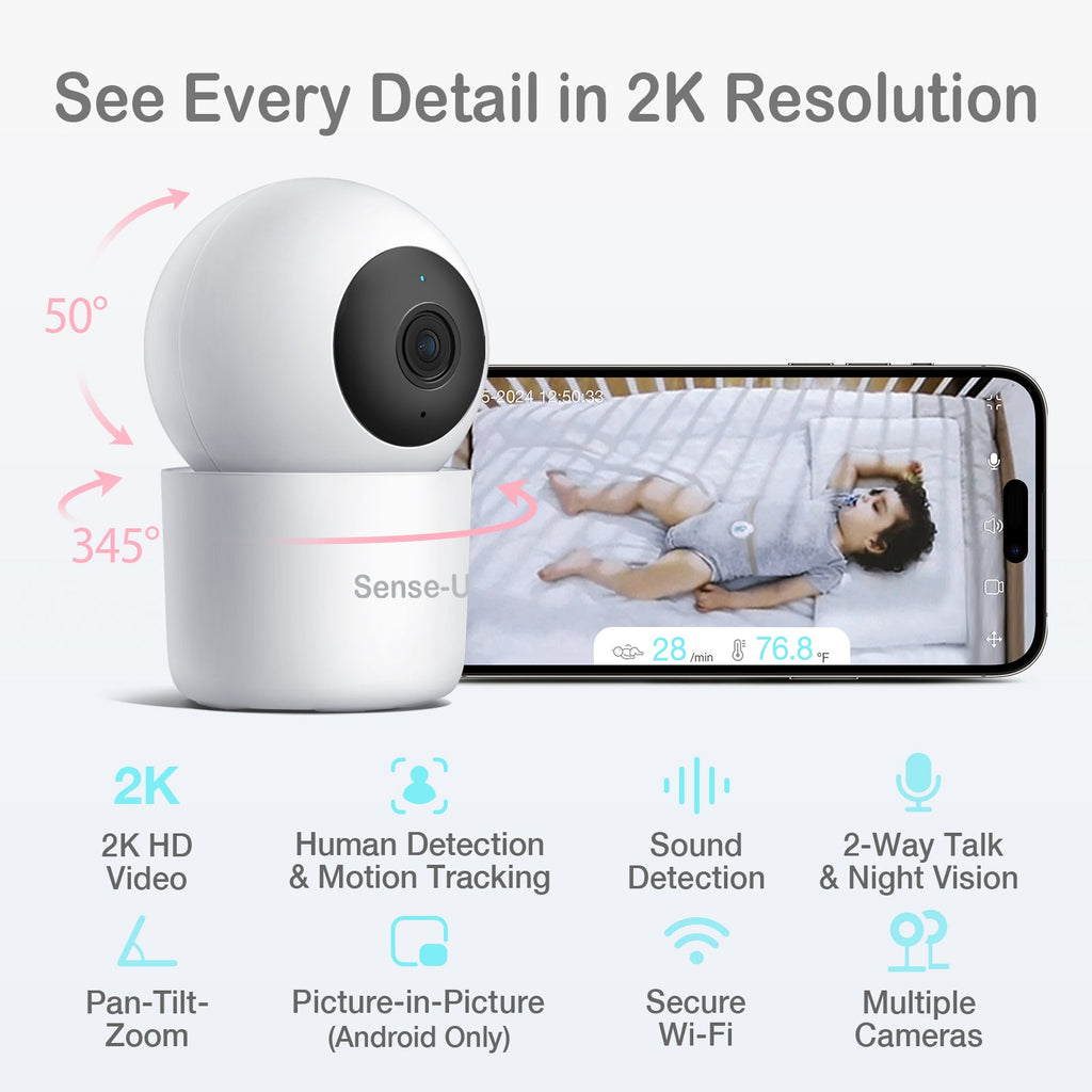 SecureView AI 2K PTZ Cam - AI Powered Home Security With 2K Clarity, PTZ Control, And Smart Alerts by Sense-U