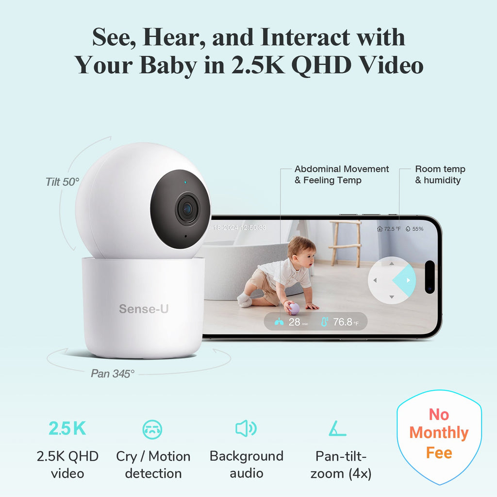 Pro Baby Monitor Long Range - Reliable Coverage Across Large Homes And Multi Story Layouts by Sense-U