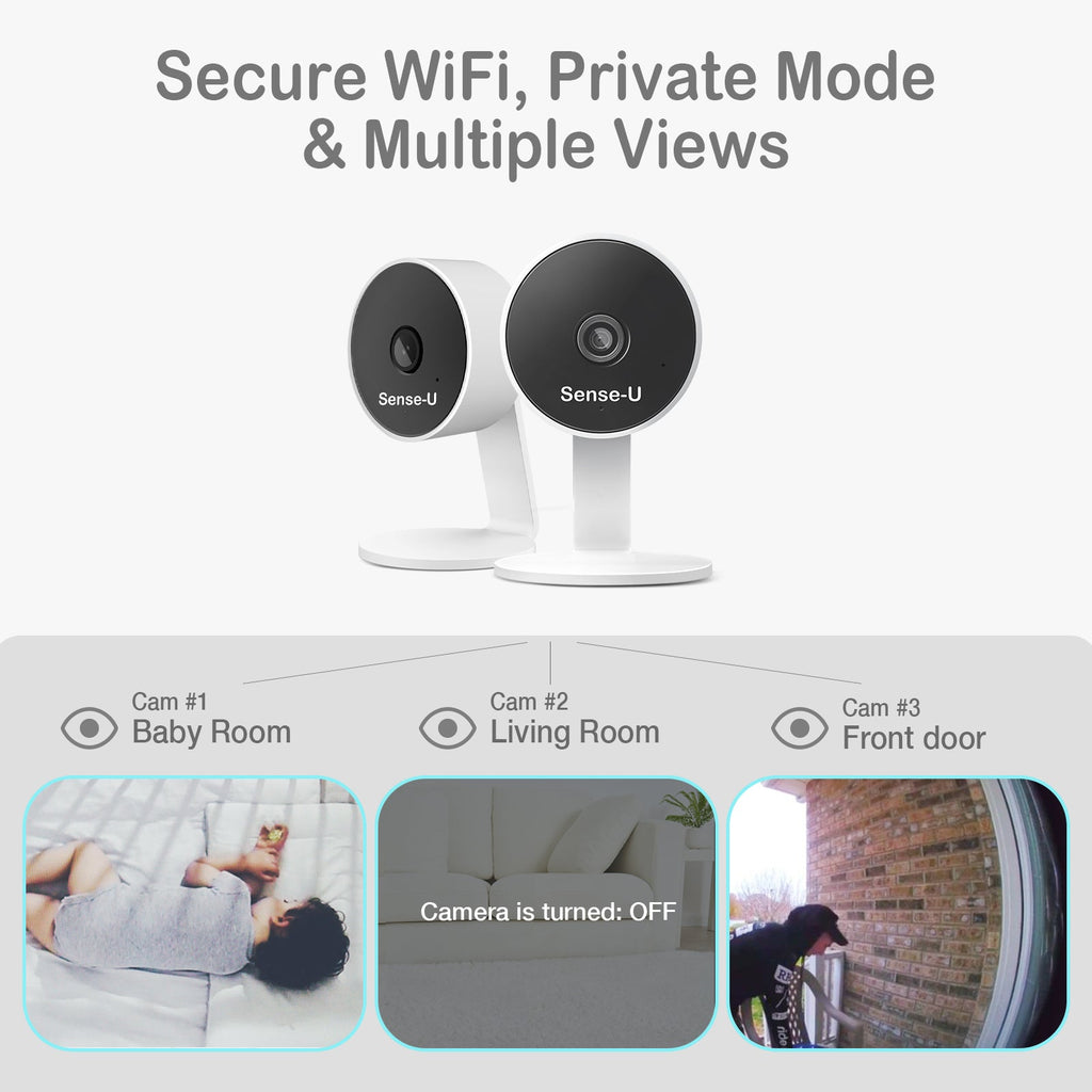 SmartGuard AI Indoor Cam - Real Time Motion Alerts and Clear Day Night HD Quality Video by Sense-U