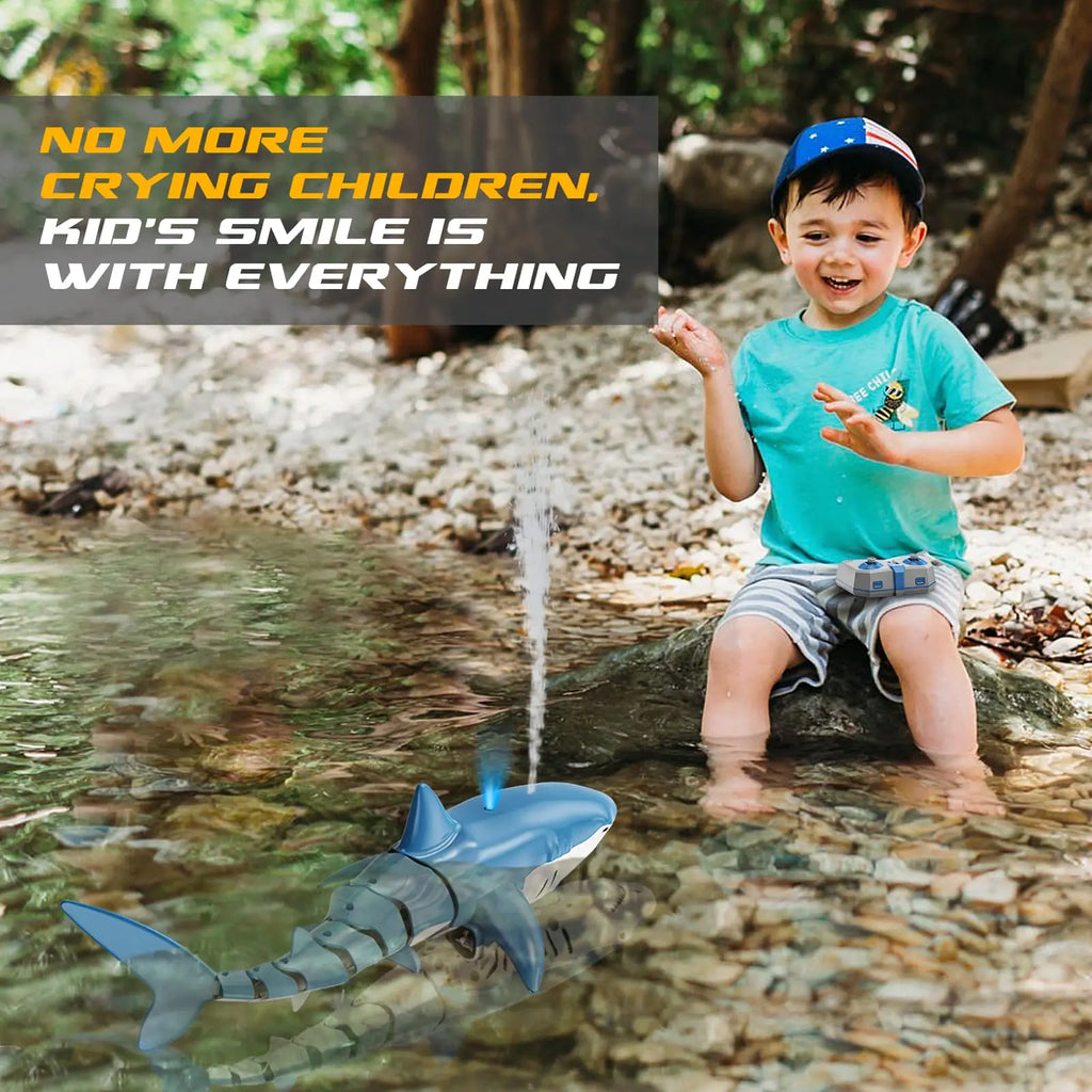 Smart Rc Shark whale Spray Water Toy Remote Controlled Boat ship Submarine Robots Fish Electric Toys for Kids Boys baby Children by Tech-Home Store