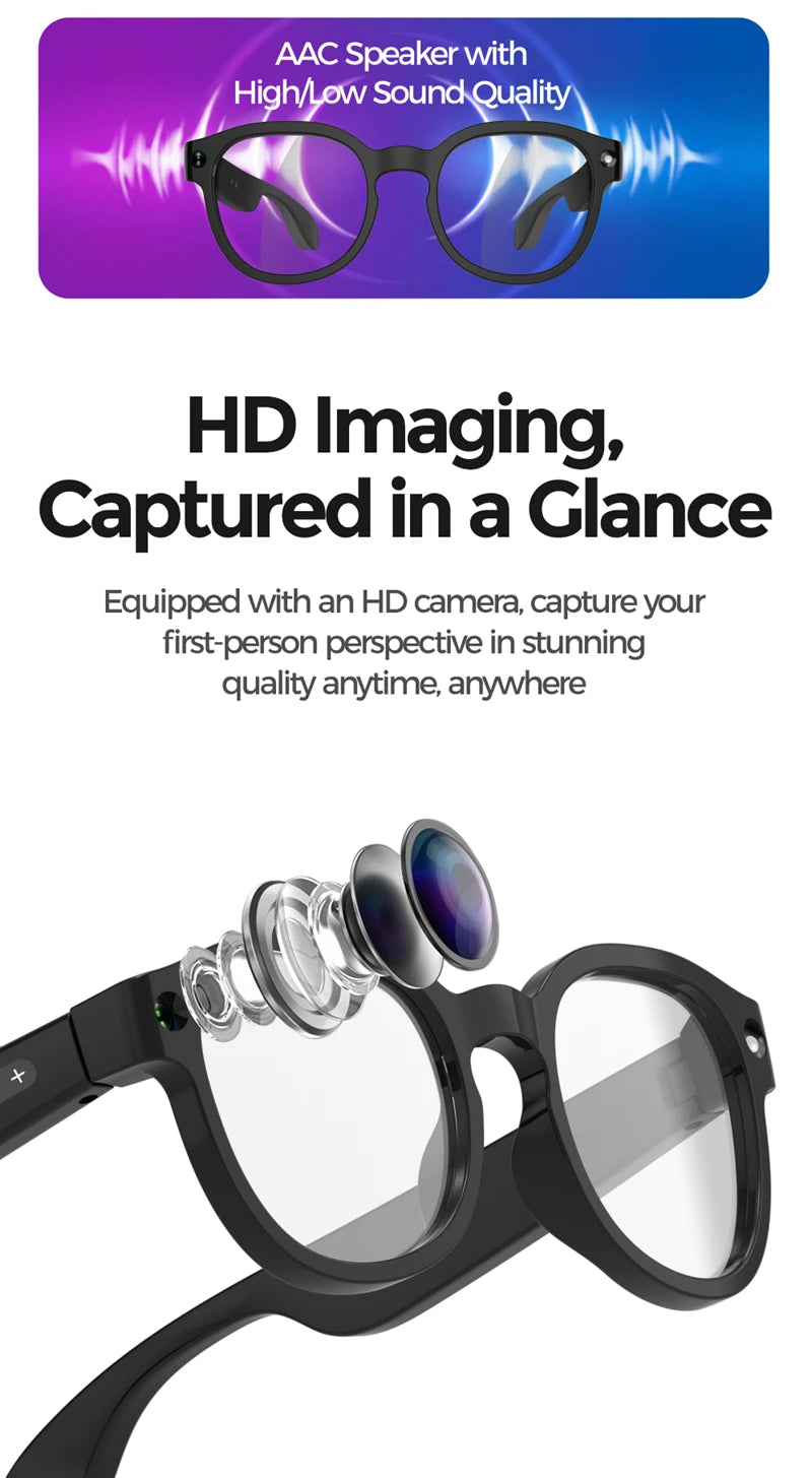 AI Vision Smart Sun Glasses - Translation Ready With 8MP Camera 4K Video Bluetooth Calls by Tech-Home Store
