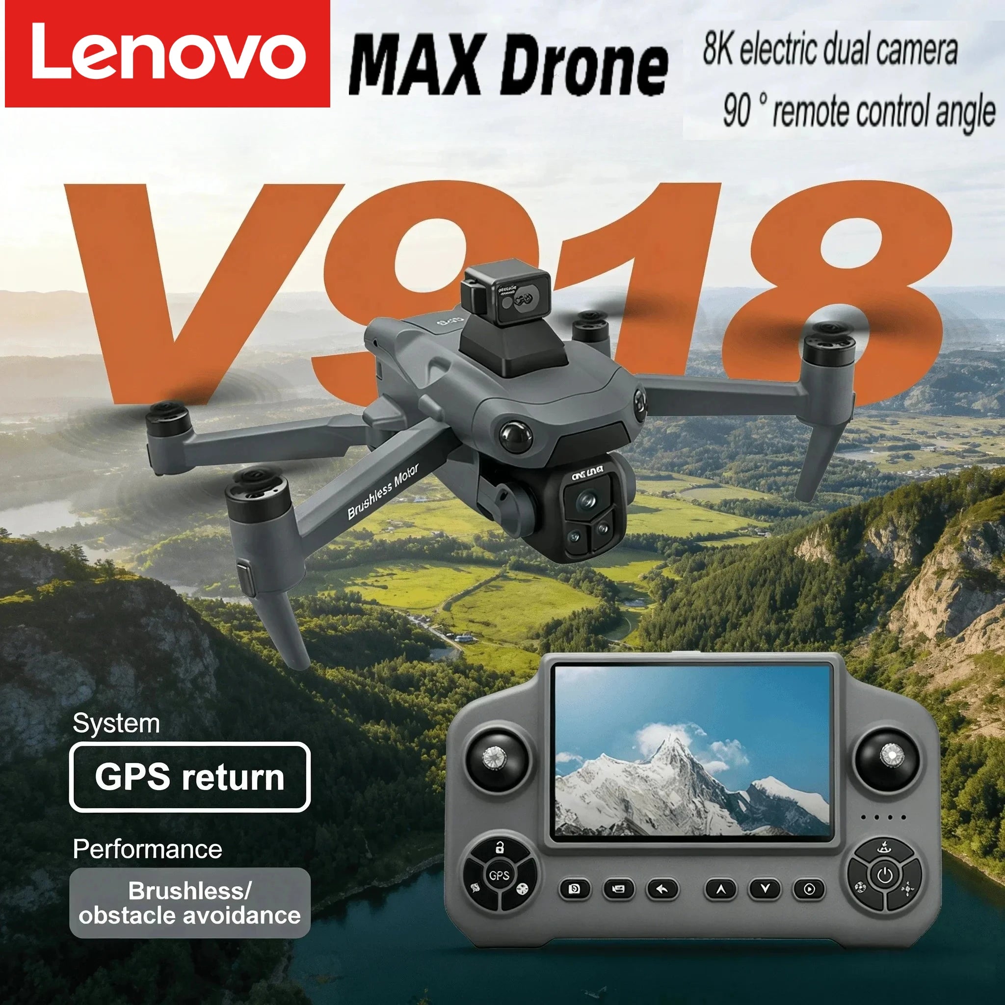 Lenovo GPS Drone V918 Max 4K Professional HD Camera Photography Brushless Foldable Quadcopter Laser Obstacle Avoidance Dron by Tech-Home Store