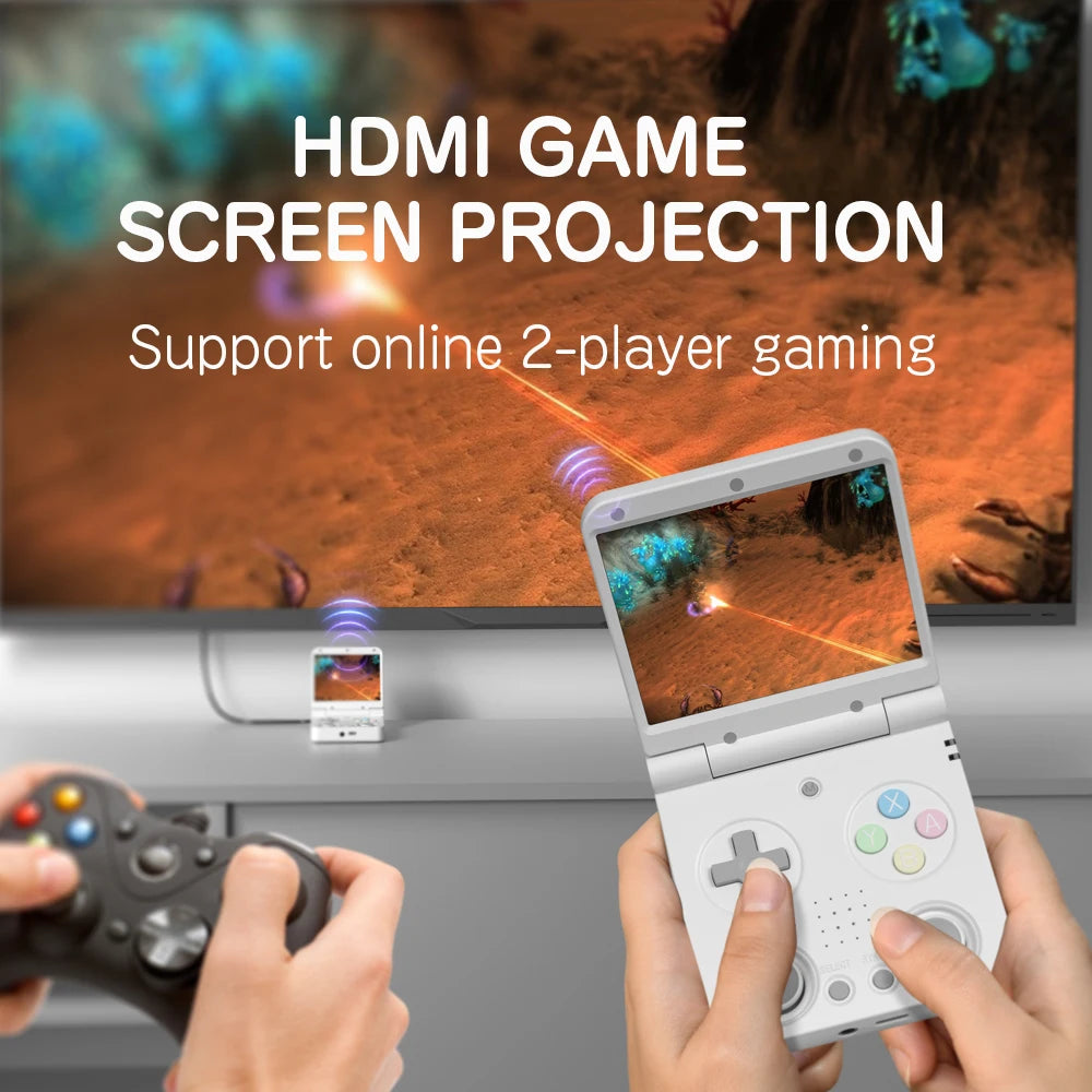 MIYOO Flip V2 Handheld Game Console - 3.5 Inch IPS Display With 5000 Classics Preloaded by Tech-Home Store