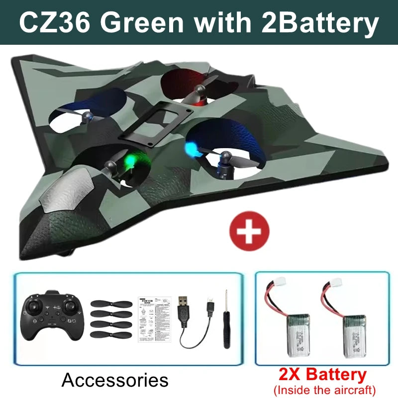Remote Control Airplane RC Plane Helicopter 360° Flip Stunt Airplane with LED Radio EPP Foam Aircraft Fighter Jet Drone Fly Toy by Tech-Home Store