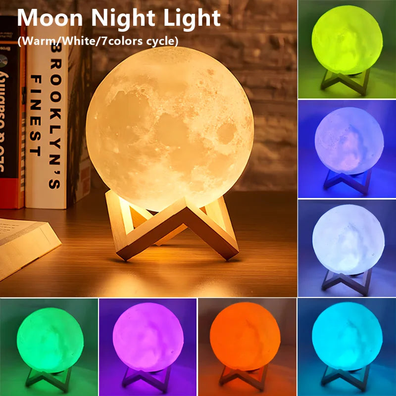 Book Light LED Moon Light Galaxy Light, Moon Night Light by Tech-Home Store