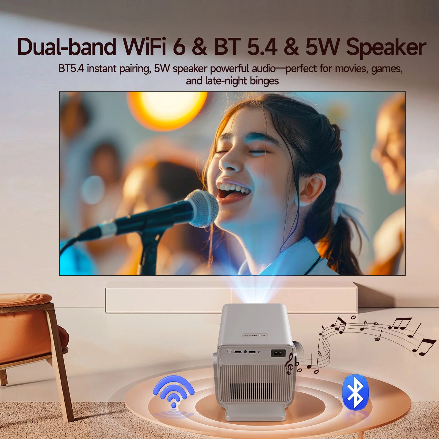 Magcubic X7 Projector - 1000 ANSI Brightness Native 1080p With 8K Support And Android 14 by Tech-Home Store