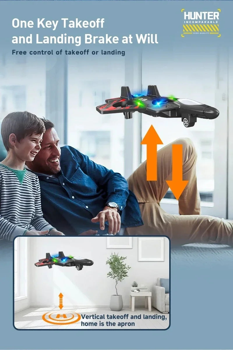 Remote Control Airplane RC Plane Helicopter 360° Flip Stunt Airplane with LED Radio EPP Foam Aircraft Fighter Jet Drone Fly Toy by Tech-Home Store
