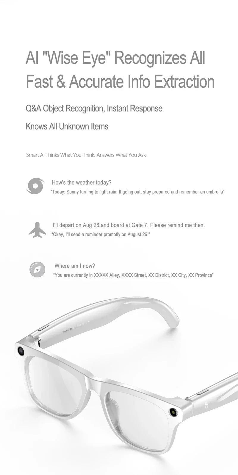 NovaTech VisionGlass 4K AI Smart Glasses - 800W Pixel Camera and Real Time Translation in 75 Languages by Tech-Home Store