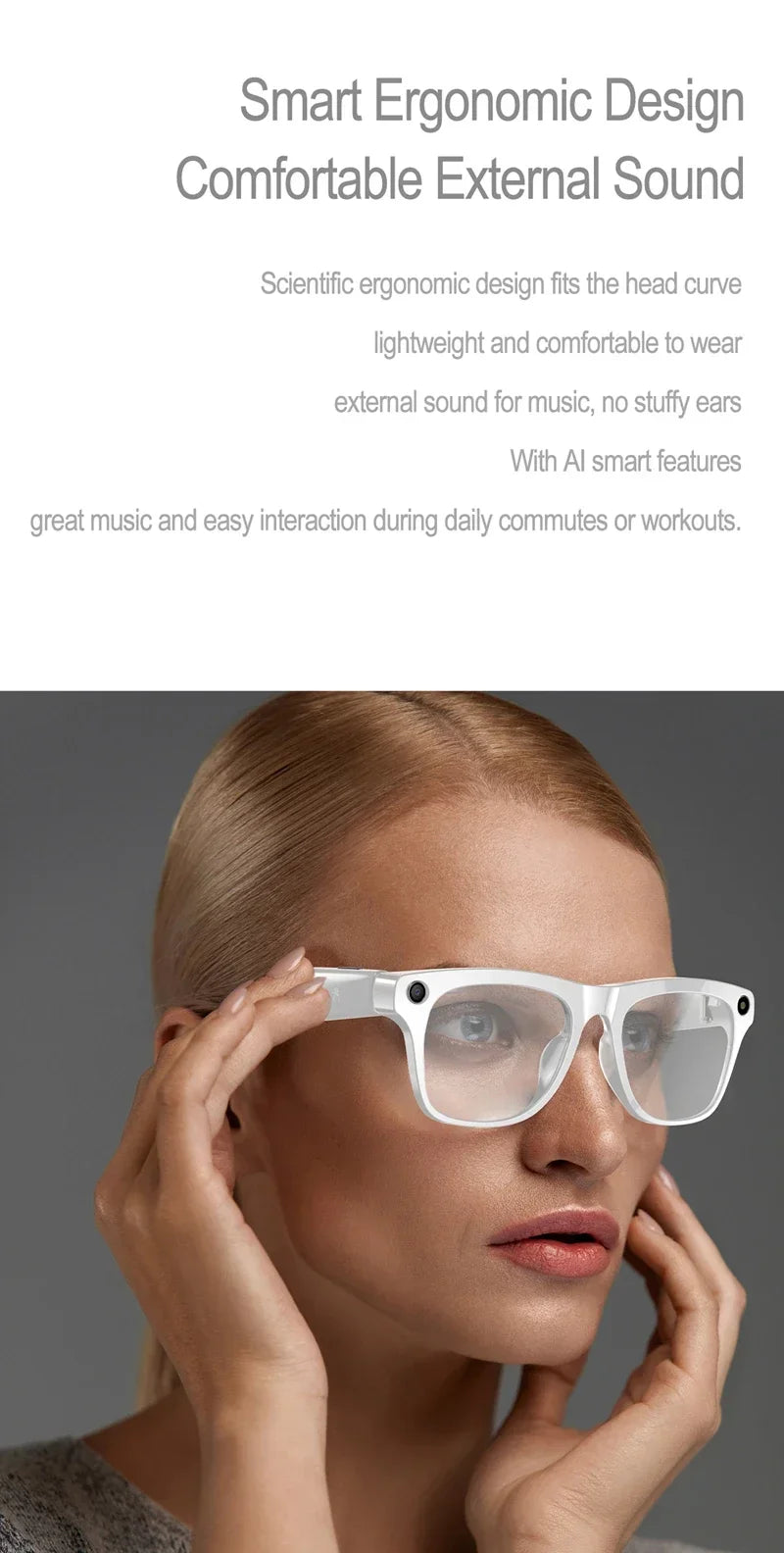 NovaTech VisionGlass 4K AI Smart Glasses - 800W Pixel Camera and Real Time Translation in 75 Languages by Tech-Home Store