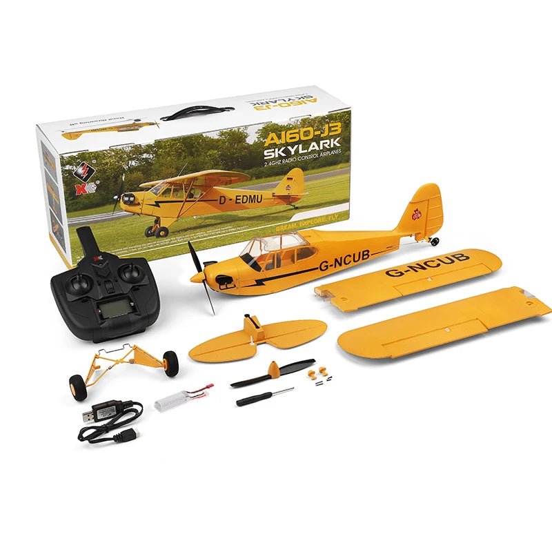 Hot Sale RC Plane RTF 2.4G Brushless Motor 3D/6G Remote Control Airplane Wltoys A160 Upgraded J3-CUB Ready To Fly by Tech-Home Store