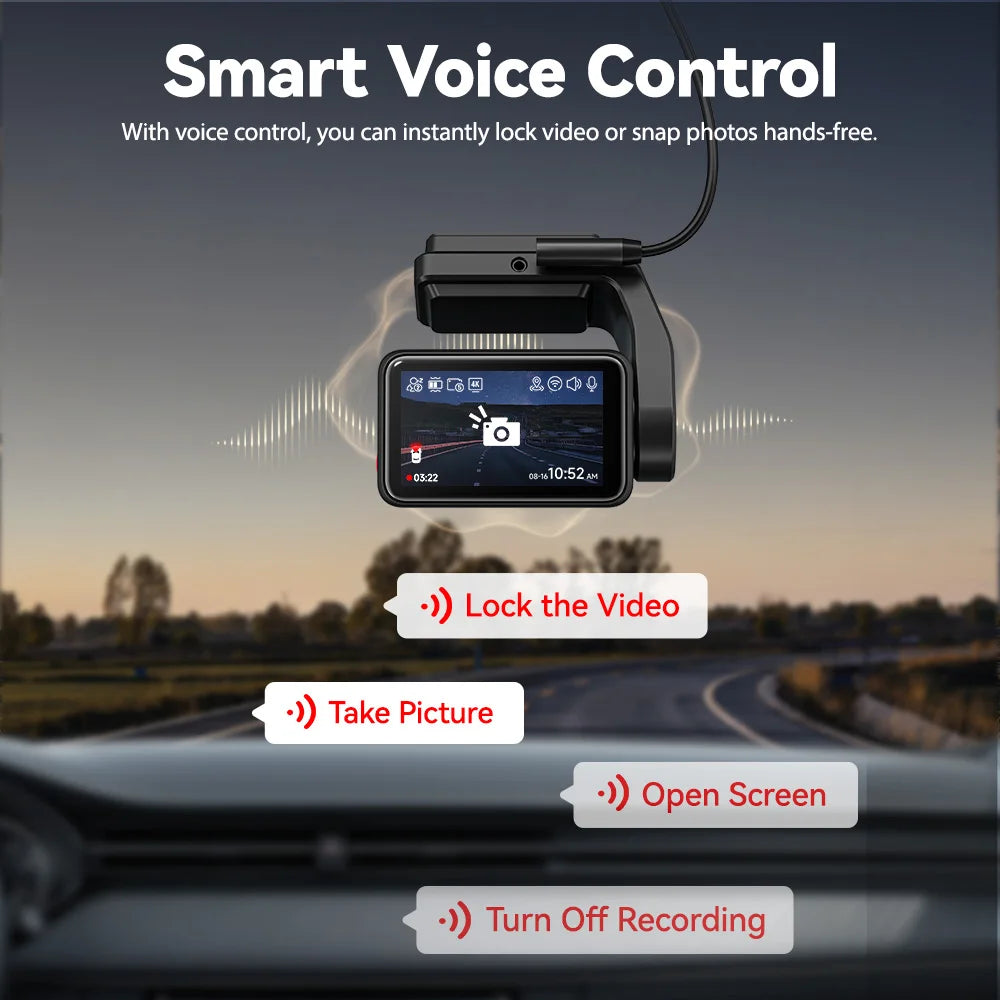 REDTIGER A4 4K Dash Cam Front And Rear Drive Recorder With GPS And 5G WiFi Touch Screen Night Vision - 24H Parking Mode by Tech-Home Store