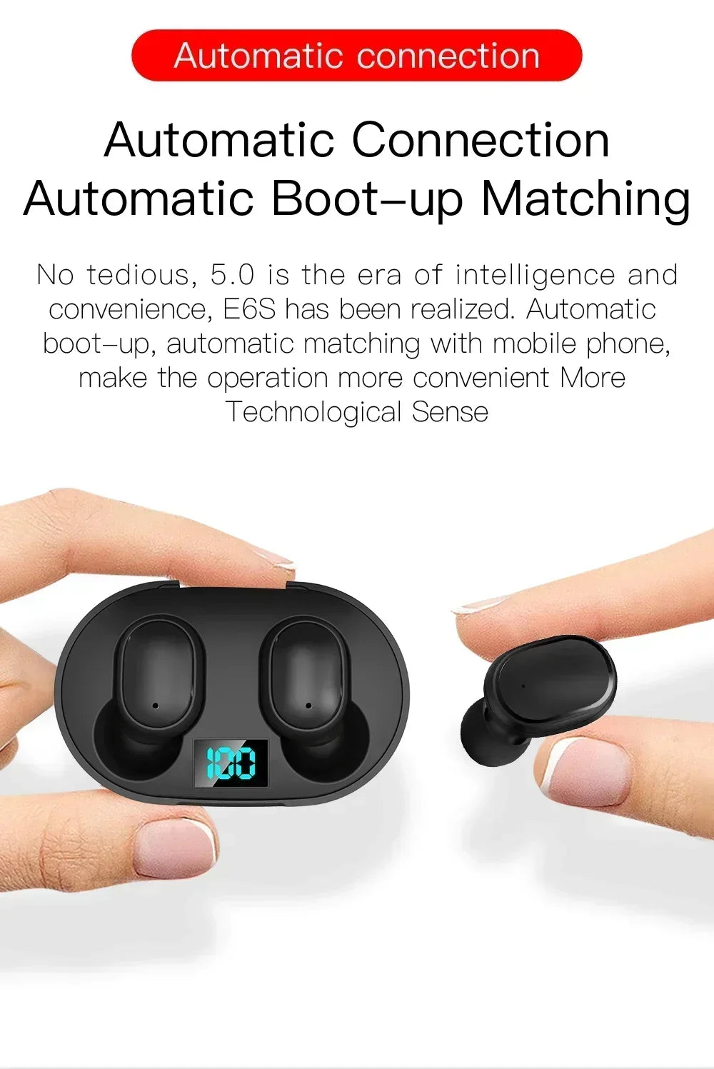E6S Wireless Bluetooth Earphones TWS Bluetooth Headset Wireless Earbuds Noise Cancelling Earphones with Microphone Headphones by Tech-Home Store