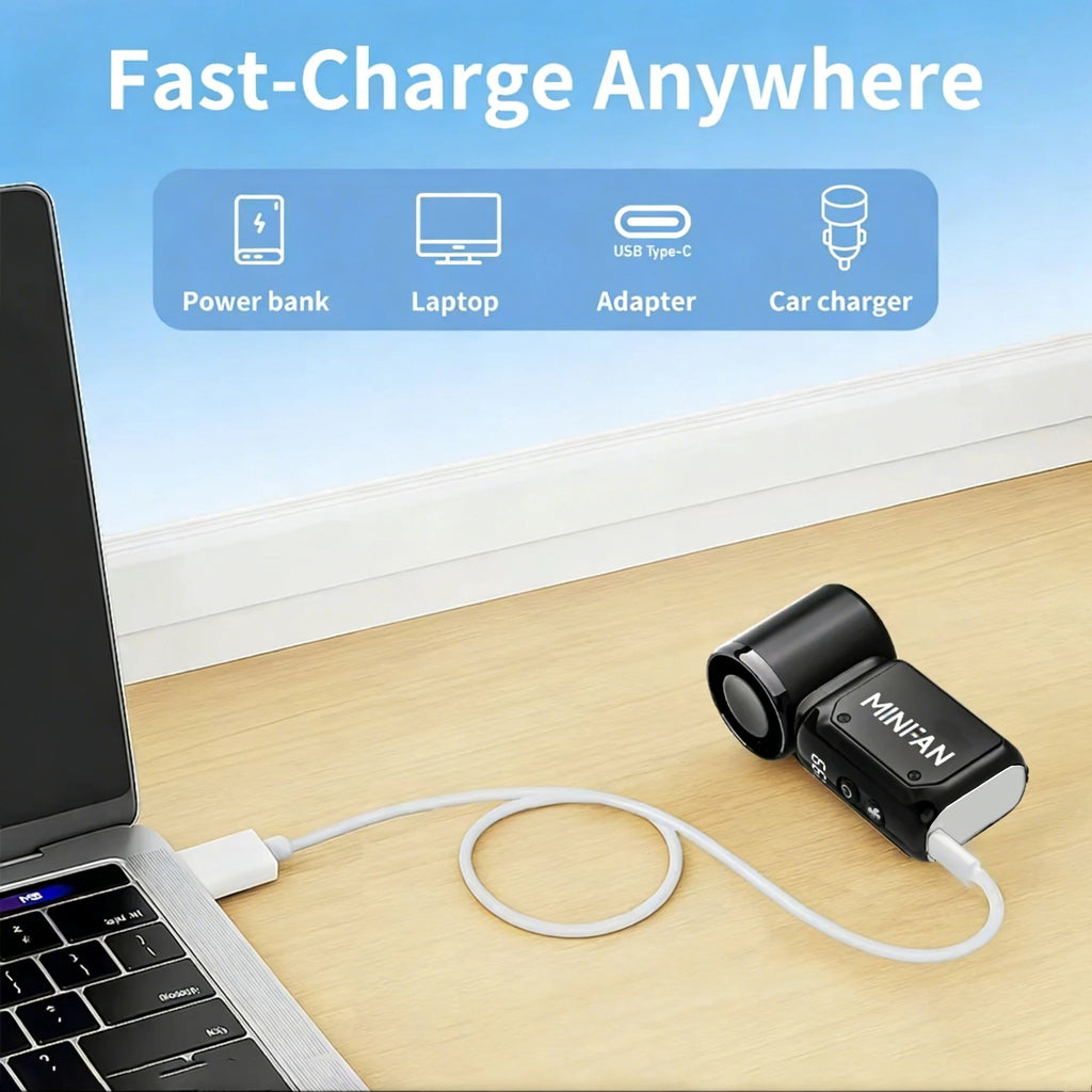 Portable silent mini bladeless electric fan, suitable for outdoor, travel, and office use, travel accessories by Tech-Home Store