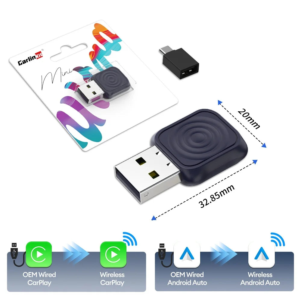 2 in 1 Car Kit 5.0 Ultra Wireless CarPlay Android Auto Adapter by Tech-Home Store