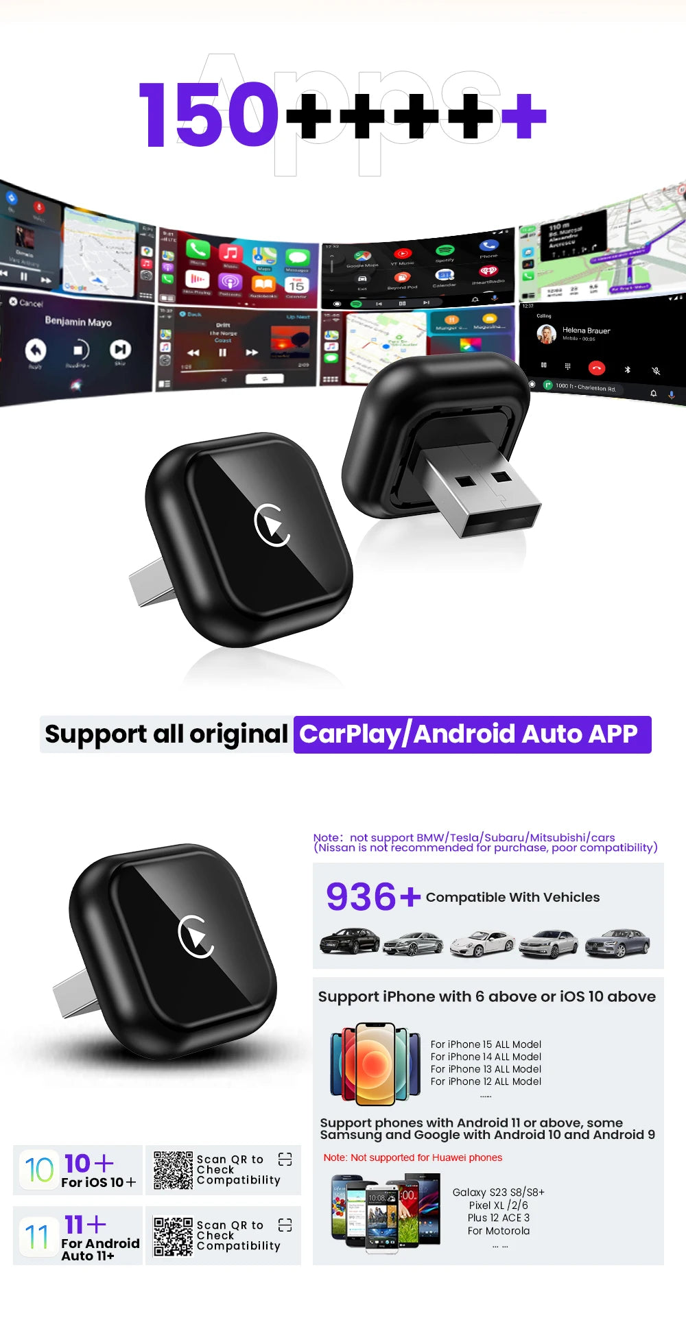 2026 NEW Wireless Carplay Adapter Android Auto 2in 1 Smart Dongle For iphone Android Phone For Volvo Benz Mg Kia Chery VW Honda by Tech-Home Store