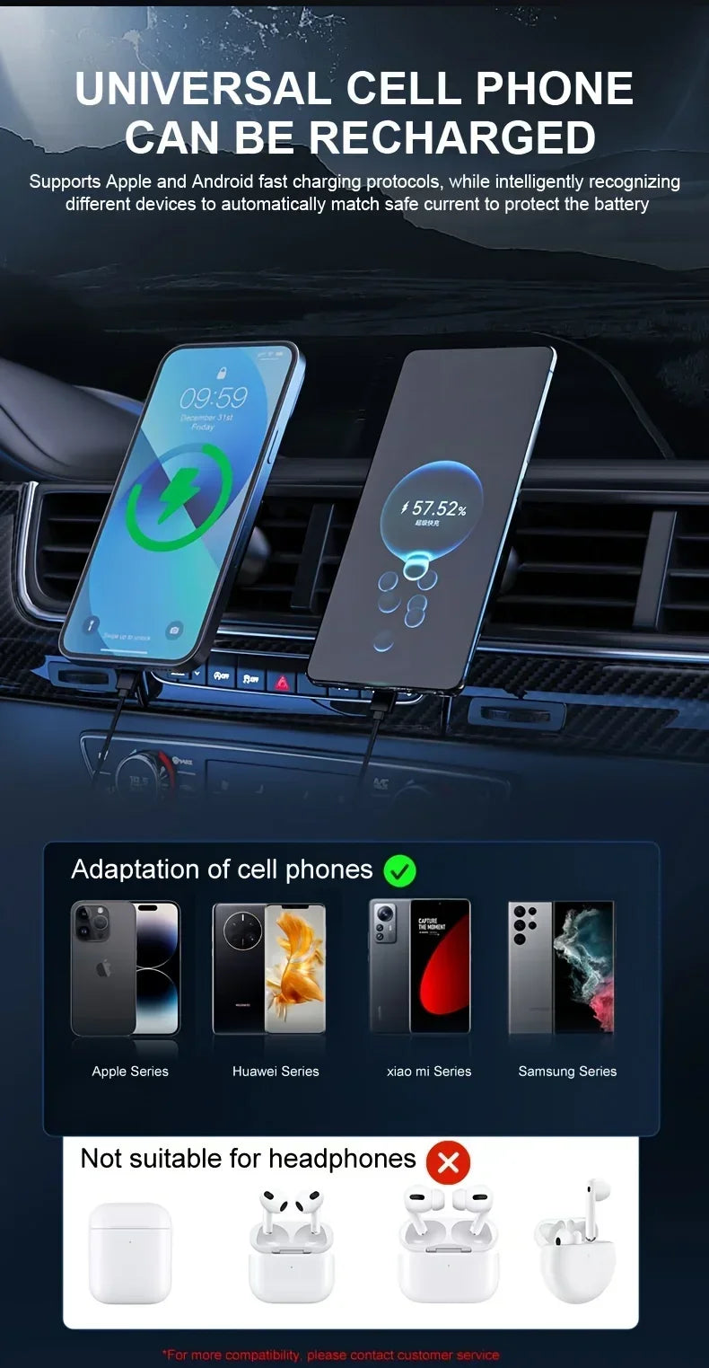MagGrip Car Wireless Charger Holder For MagSafe iPhone 12 13 14 15 16 17 Pro Max On Air Vent - 15W Fast Charging by Tech-Home Store