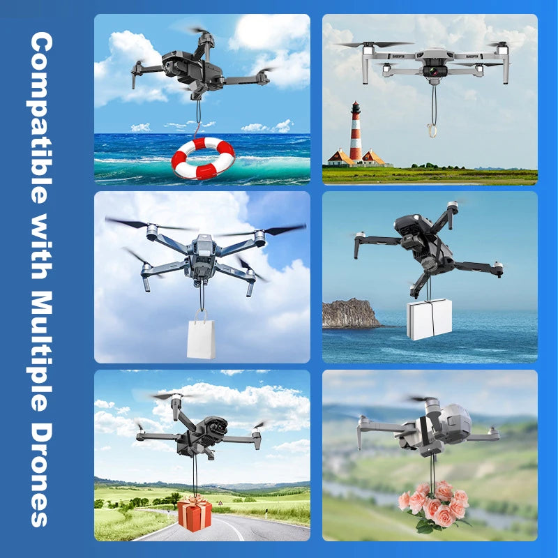 Universal Drone Airdrop Thrower System - Precise Payload Drops Up To 120 Meters With 2.4 GHz Remote by Tech-Home Store