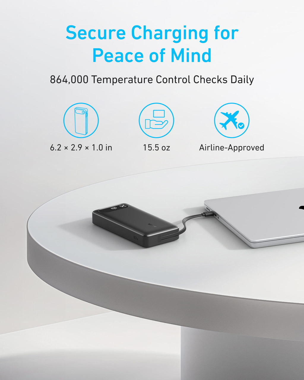 Anker Power Bank 20K - 87W PD With Built-In USB-C Cable For Fast On-The-Go Charging by Anker