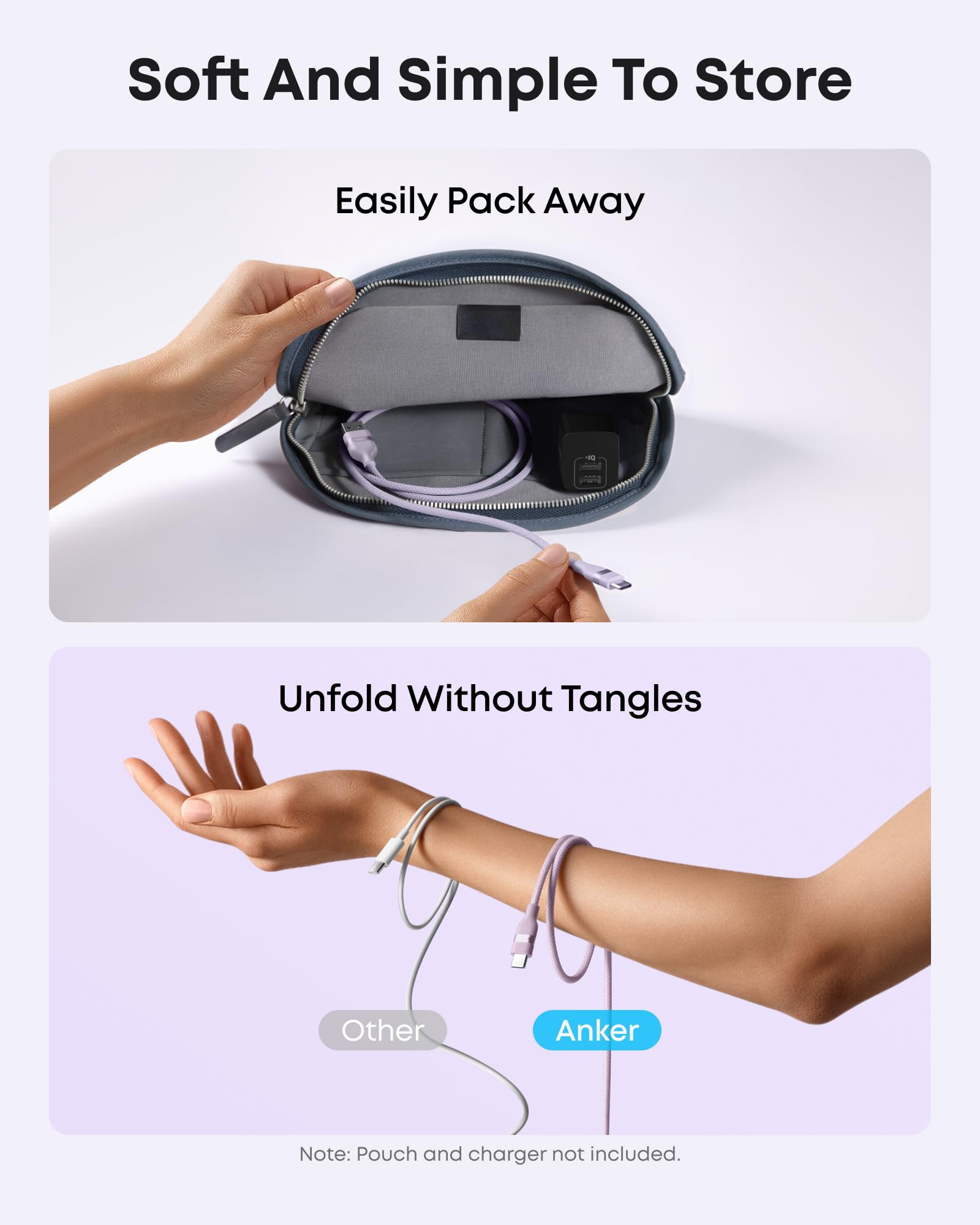 Anker USB A to USB C Cable - Upcycled Braided Design for Reliable Charging with 3 ft or 6 ft Lengths by Anker