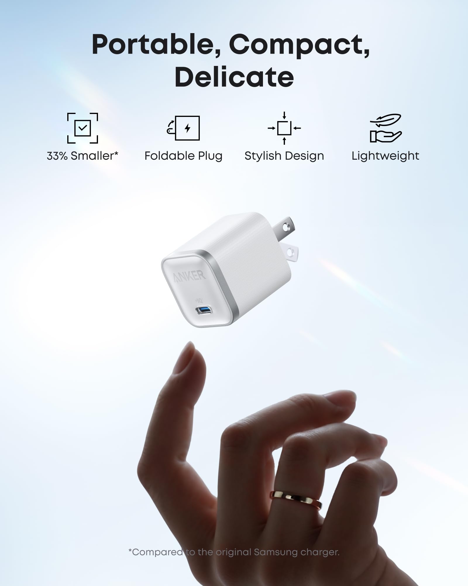 Anker Nano Charger 45W With USB C To USB C Cable - GaN Fast Charging For On The Go Travel by Anker