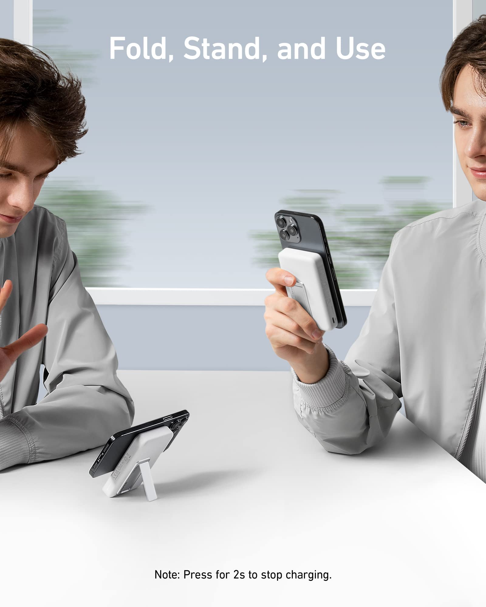 Anker 633 Magnetic Battery - 2 In 1 Wireless Charger And Foldable Stand For On The Go Power by Anker