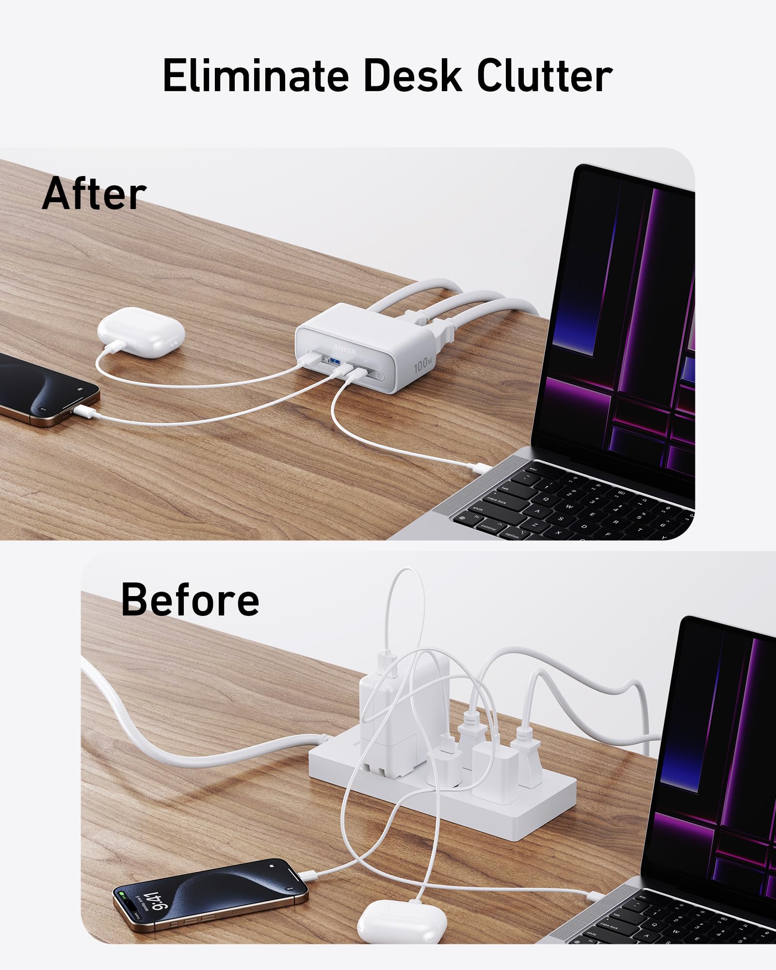 Anker 7-in-1 USB-C Charging Station 100W BOA - All-In-One Desk Power Hub for Multi-Device Setups by Anker