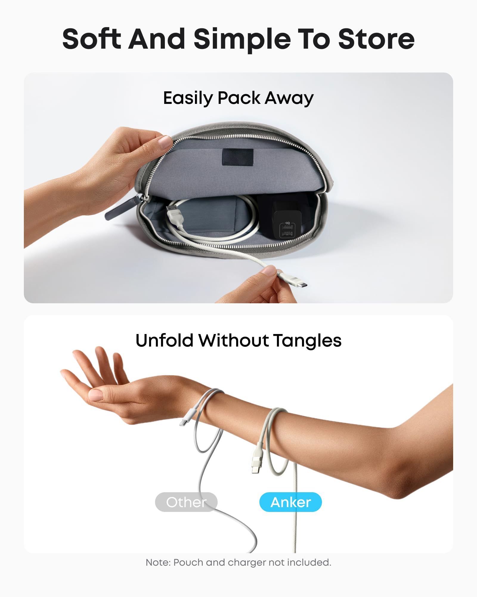 Anker USB A to USB C Cable - Upcycled Braided Design for Reliable Charging with 3 ft or 6 ft Lengths by Anker