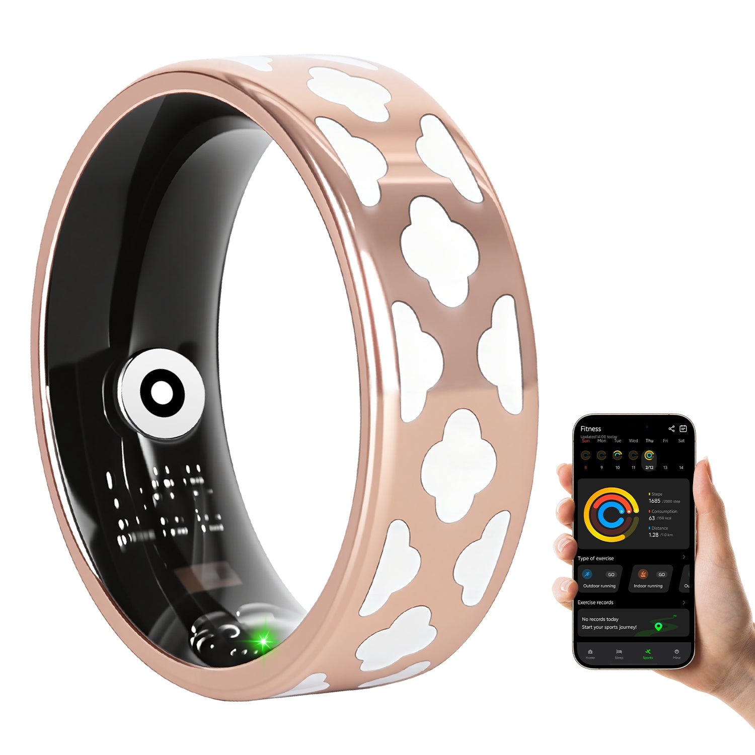 PulseForge Smart Ring Health Tracker - Round the Clock Heart Rate Sleep SpO2 HRV Stress Monitoring with Charging Case by Tech-Home Store