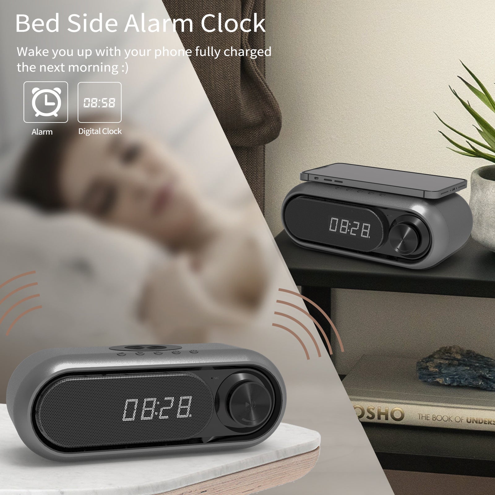 Bedside Wireless Charger Bluetooth Speaker by Anker