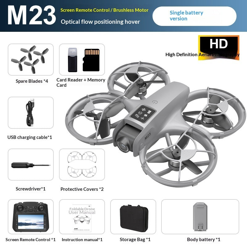 AeroTech M23 Brushless FPV Drone With Screen HD Aerial Photography Compact Quadcopter - 180 Degree HD Camera by Tech-Home Store
