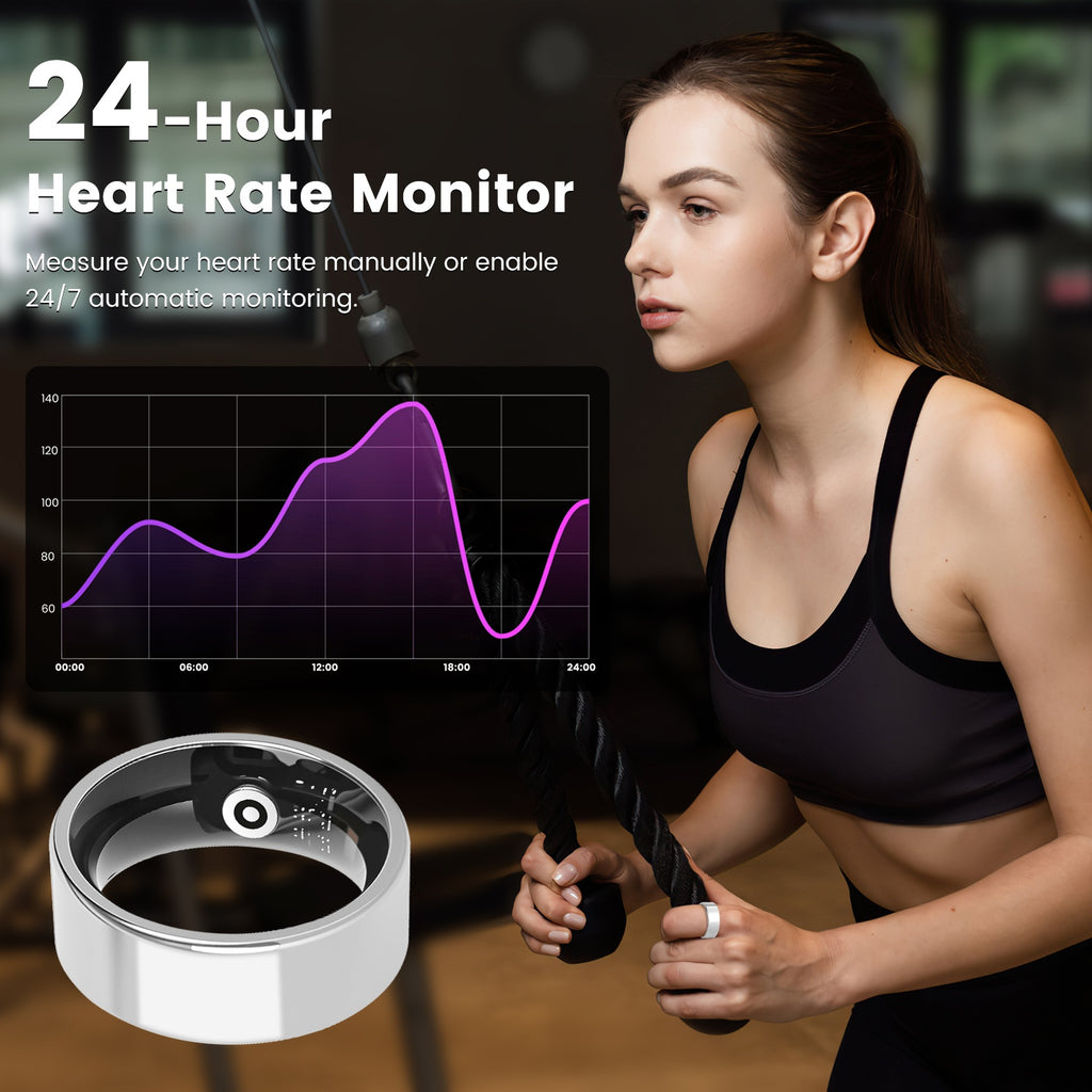 Smart Ring Health Tracker Fitness Sleep Stress HRV Tracker With Charging Case by Tech-Home Store