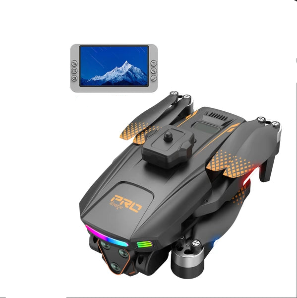 Foldable Quadcopter Drone X01 With 4.5-Inch Independent Display Triple Cameras Real-Time Transmission For Aerialists by Tech-Home Store