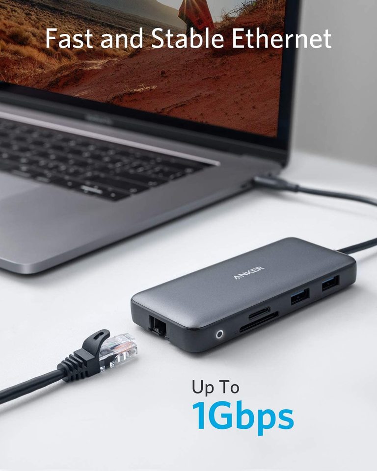 Anker 553 USB-C Hub 8-In-1 - Expands One USB-C Port Into a Full Workstation for Laptops and Creators by Anker