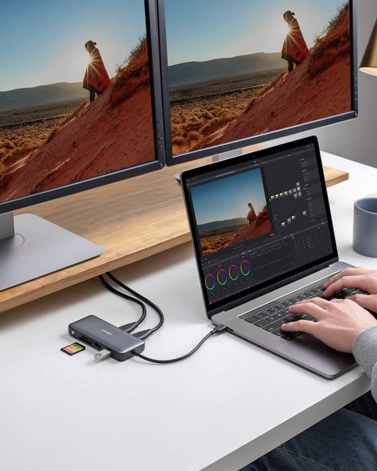 Anker 553 USB-C Hub 8-In-1 - Expands One USB-C Port Into a Full Workstation for Laptops and Creators by Anker