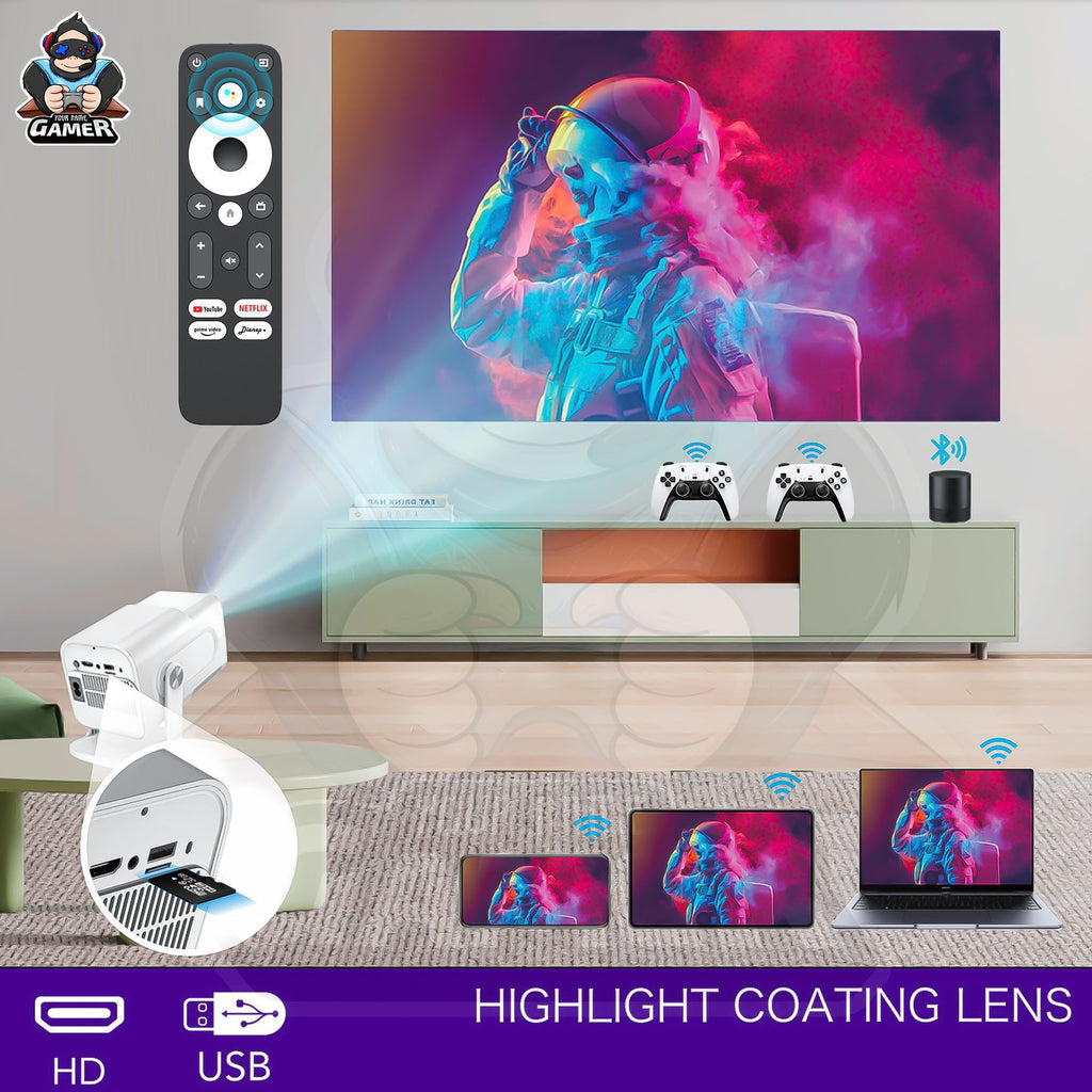 HCS350 Pro Mini Game Console Android Gaming - 4K Capable Projector For Portable Home Entertainment by Tech-Home Store