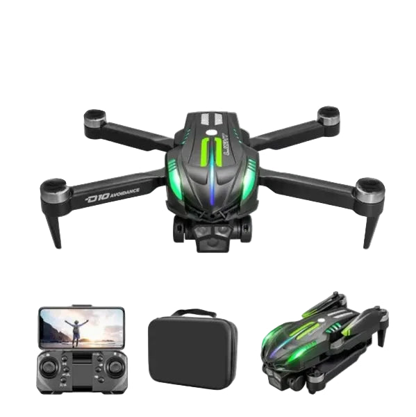 D10 Remote Control Obstacle Avoidance Drone, Gradient Flow Technology, Integrated Four-Directional Obstacle Avoidance System, Brushless Motor And Optical Flow Electronic Speed Controller by Tech-Home Store
