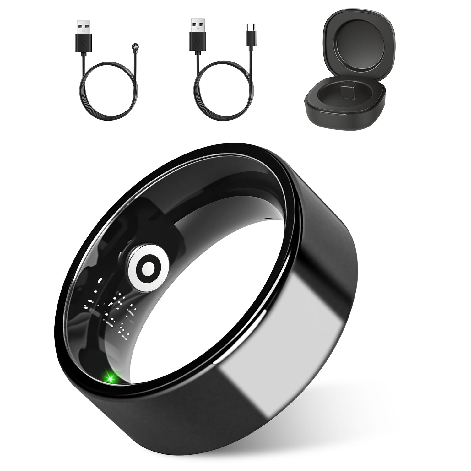 Smart Ring Health Tracker Fitness Sleep Stress HRV Tracker With Charging Case by Tech-Home Store