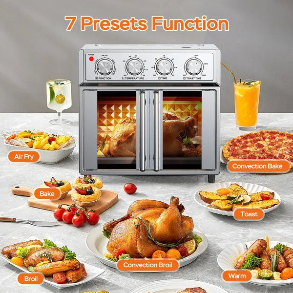 PlumChef 29.5 QT Air Fryer Convection Toaster Oven, Extra Large, 1700W