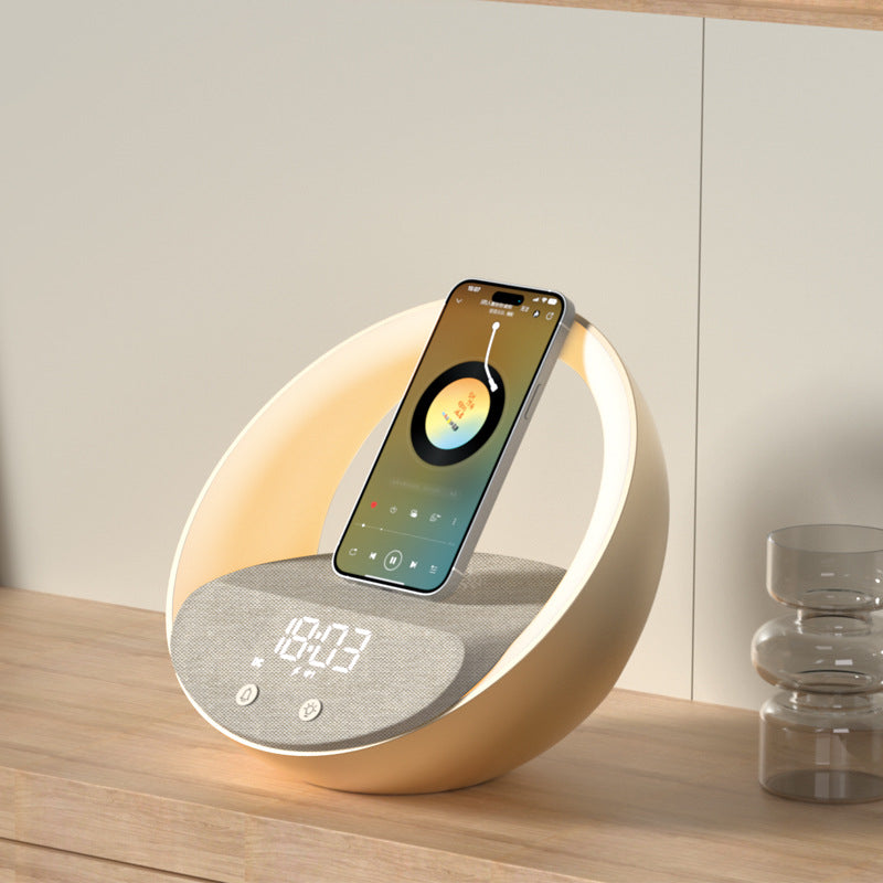 Multifunctional Wireless Charger Clock Wake-up Light Bluetooth Speaker by Tech-Home Store