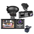Car Dual Lens Dash Cam HD 1080P Front Rear Inside Video Recorder Camera G-Sensor by Tech-Home Store