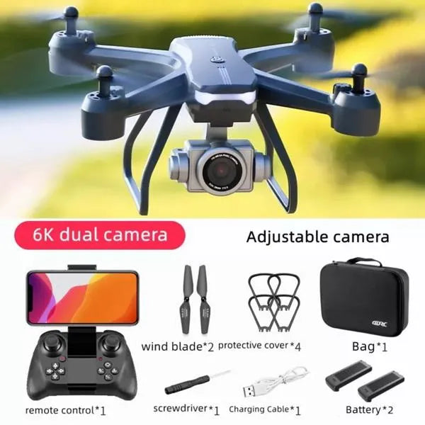 V14 Professional Drone - 6K Dual Camera WiFi FPV Portable RC Quadcopter With Two Batteries by Tech-Home Store